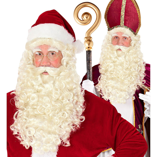 "SANTA CLAUS & ST. NICHOLAS WIG WITH BEARD, MOUSTACHE & EYEBROWS in box -