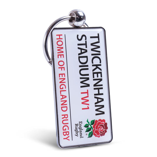 RFU England Twickenham Road Sign Metal Key Ring 