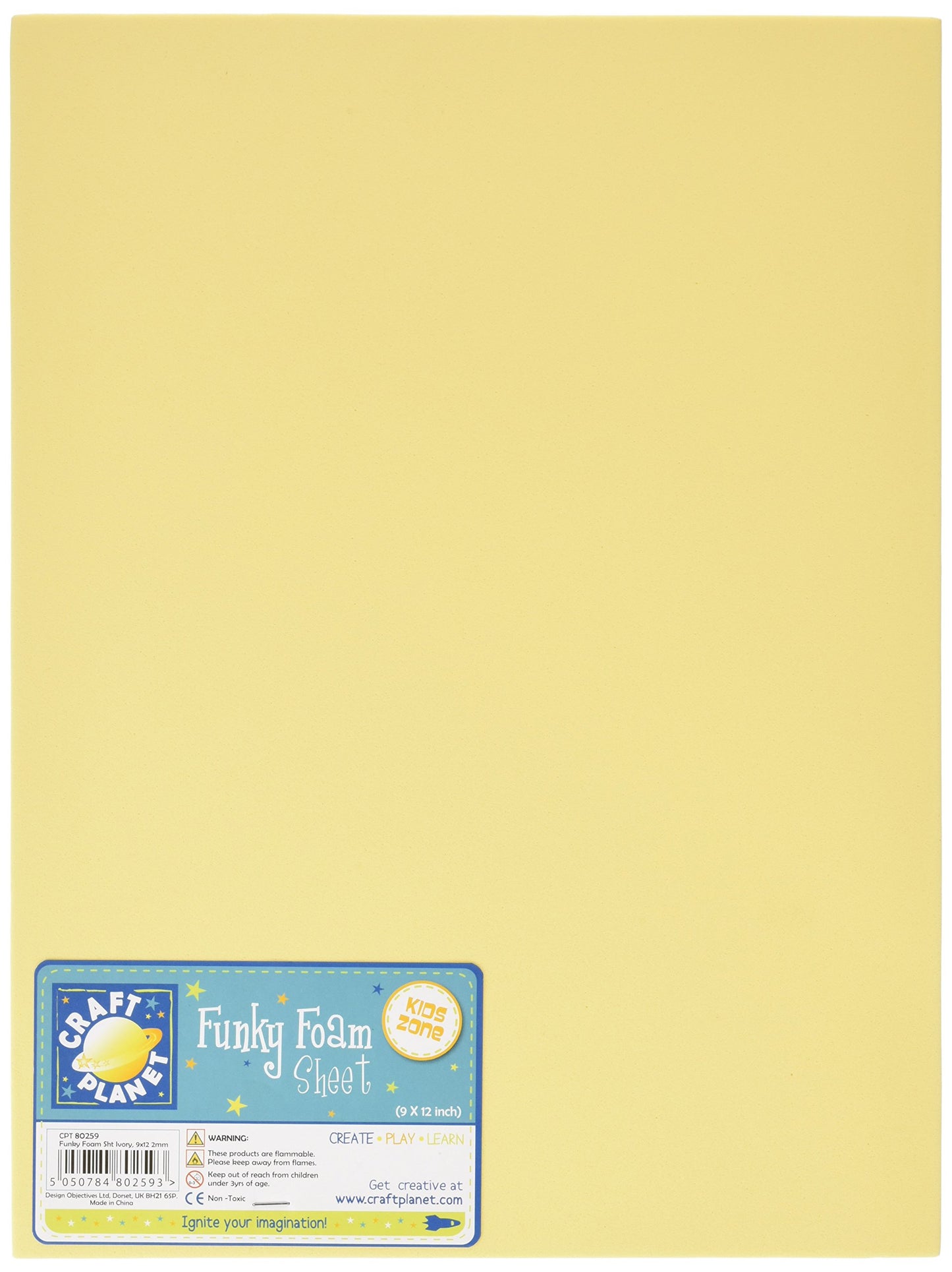 9 x 12 Funky Foam Sheet (2mm Thick) - Ivory