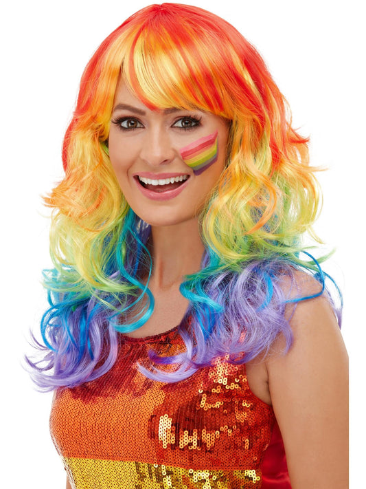 Rainbow Glam Wig, Multi-Coloured