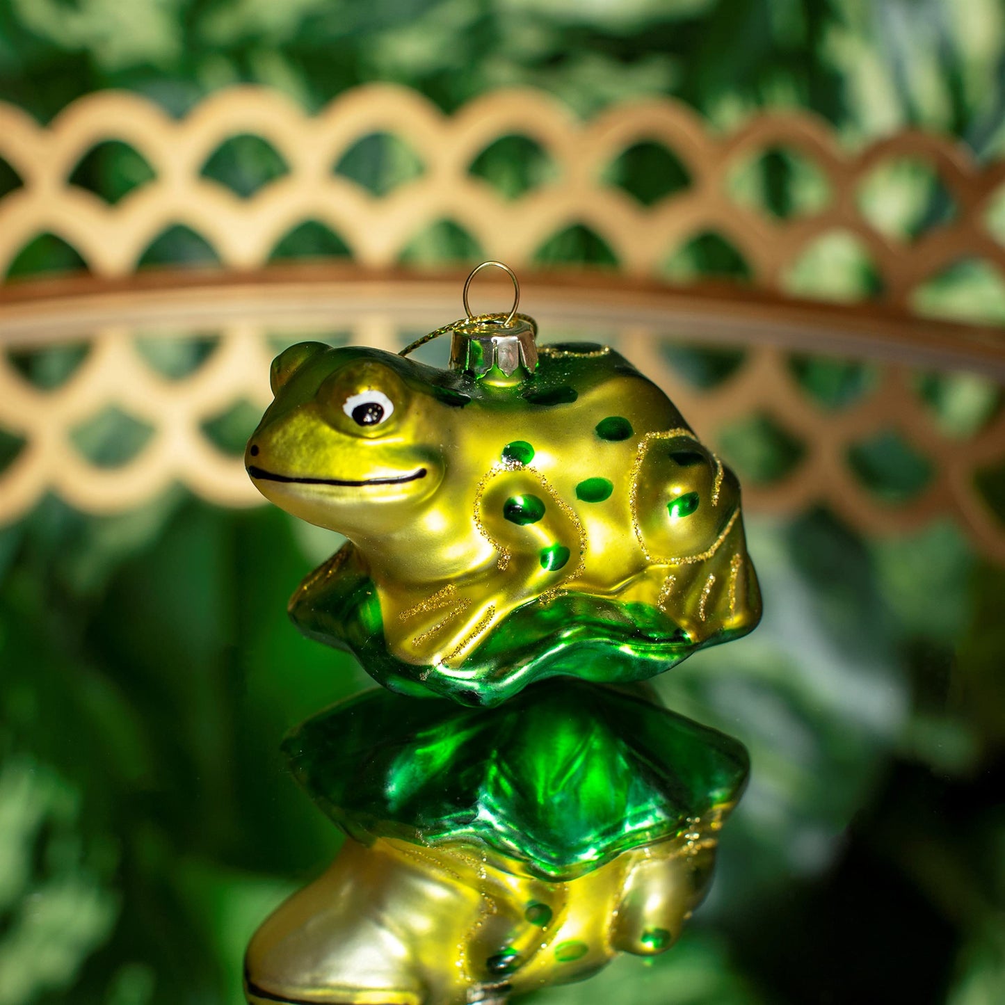 Frog on a Leaf Shaped Bauble