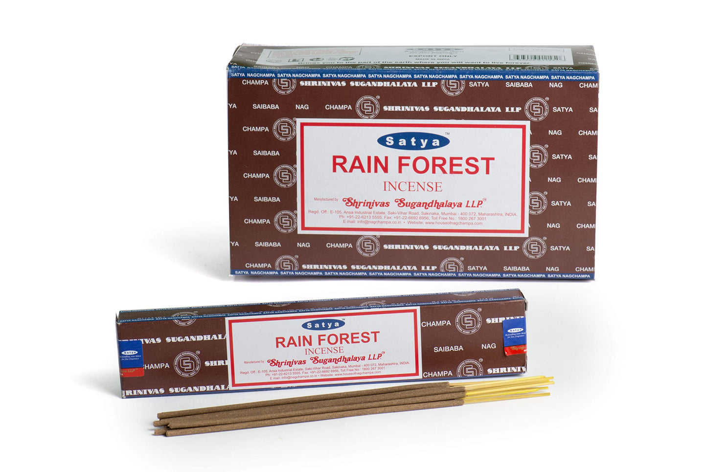 11436 Satya Rainforest Nag Champa 12 Incense Sticks