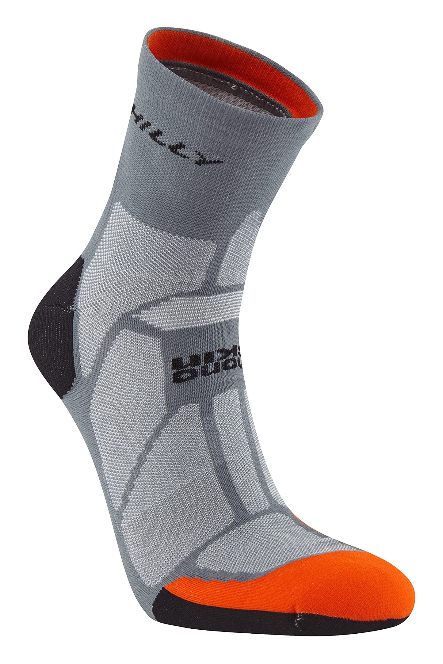 Hilly Socks, Marathon Fresh - Anklet - Min Cushioning, Granite/Orange L