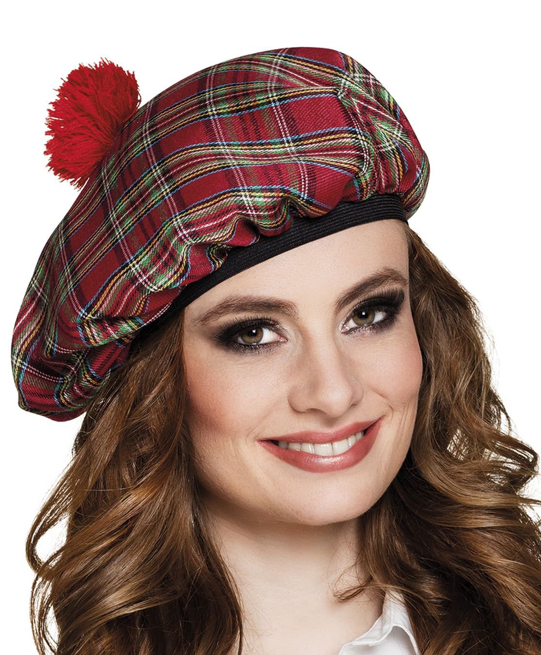 Pc. Beret Mrs Tartan red