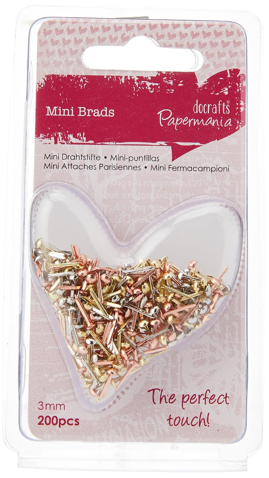 Mini Brads Metallics (200pk) - Assorted Gloss