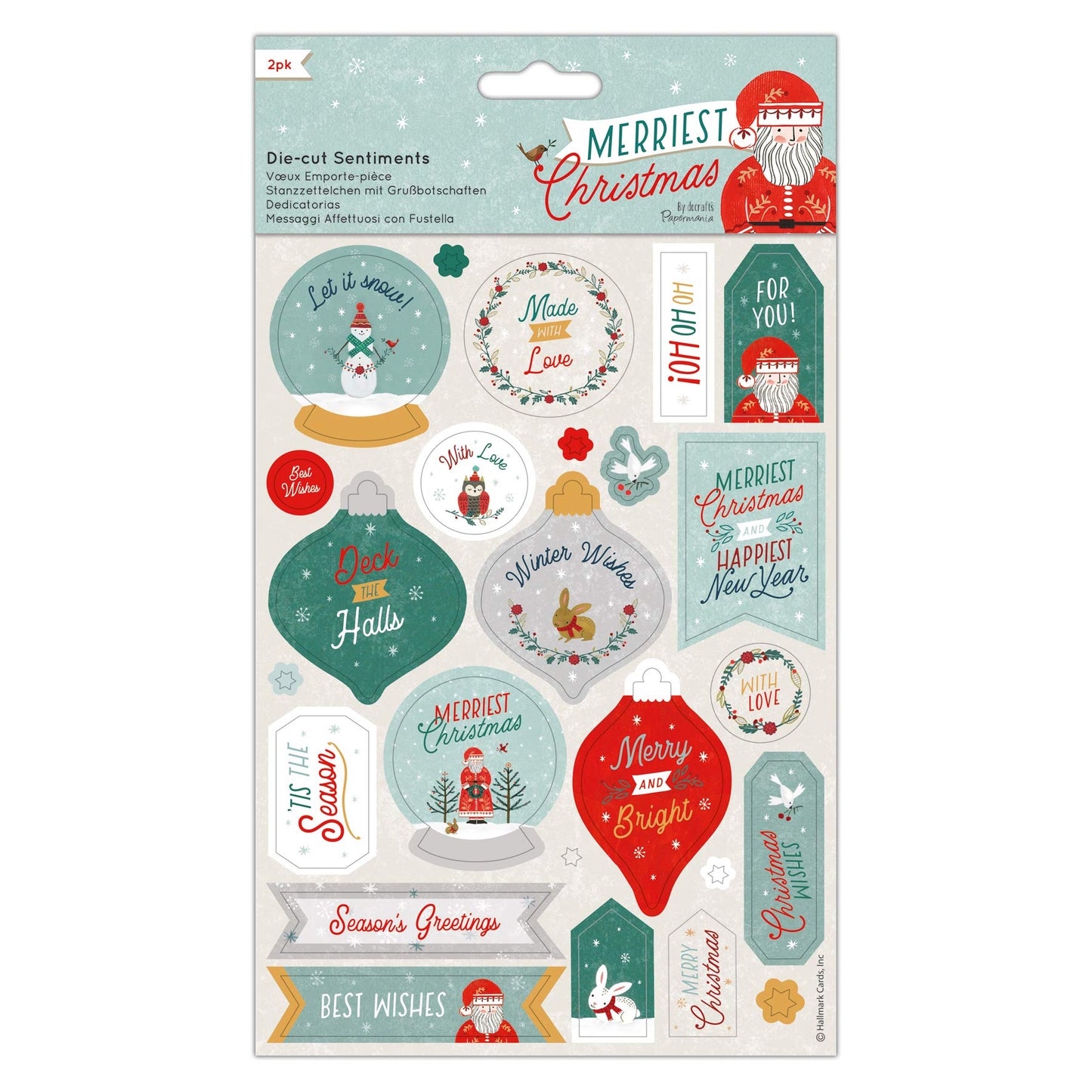 Die-cut Sentiments (34pcs) - Merriest Christmas