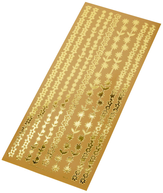 Outline Stickers - Floral Borders - Gold