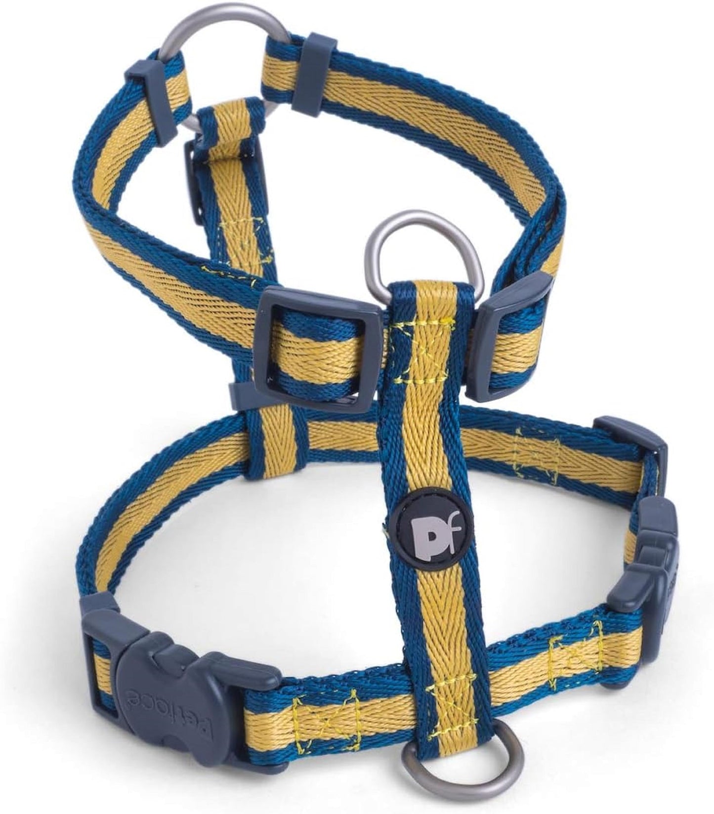 OCHRE STRIPE DOG HARNESS MED X1