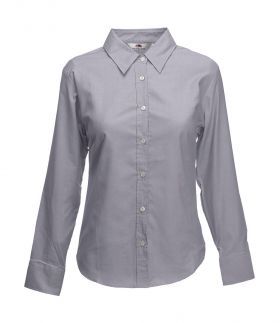 Fruit Of The Loom Lady Fit L/S Shirt - Oxford Grey - XL