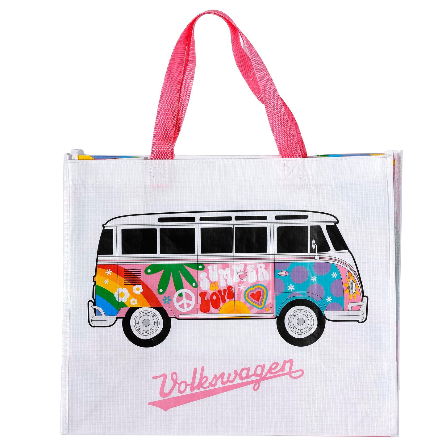 Volkswagen VW T1 Camper Bus Summer Love Recycled Plastic Bottles RPET Reusable Shopping Bag