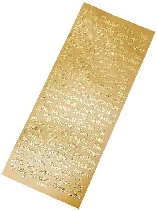 Outline Stickers - Relative Messages - Gold