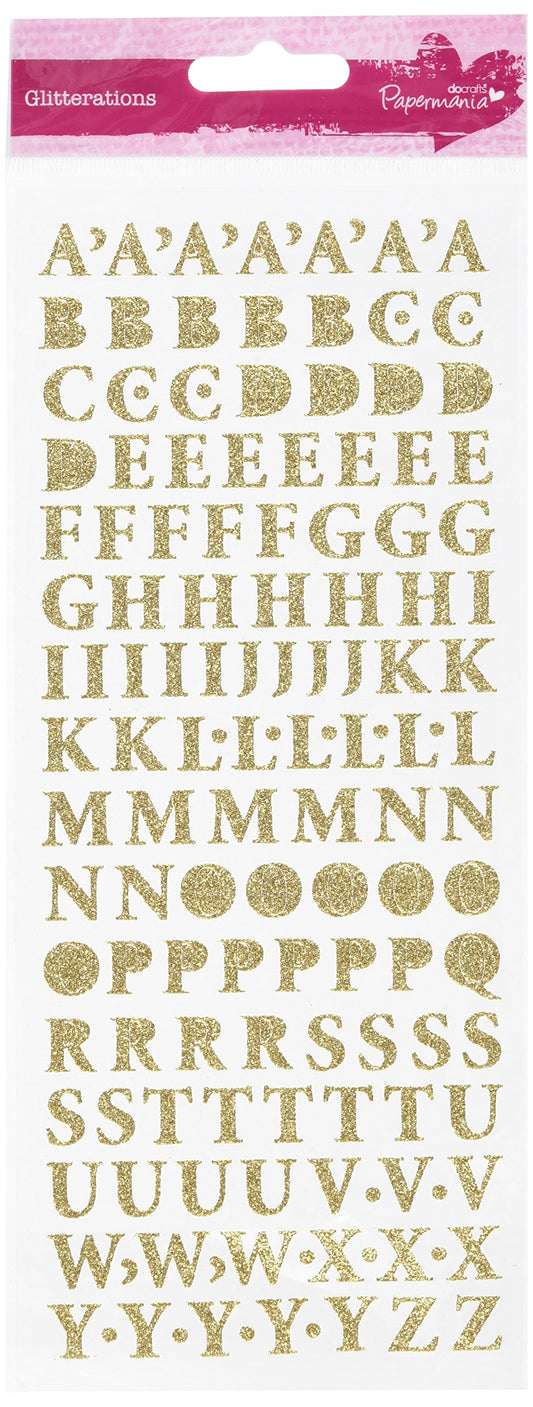 Glitterations - Upper Case Alphabet - Gold