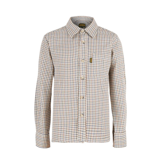 Boys Game Tattersall Check Shirt - T_KTS1_Game_Shirt_Br/Gn_11/12