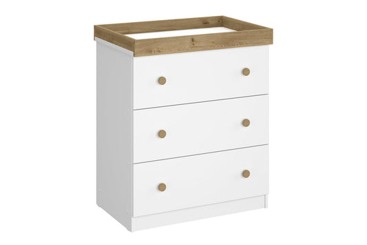 Shefa 888 Kids Changing Dresser White-Oak Top (2 Boxes)