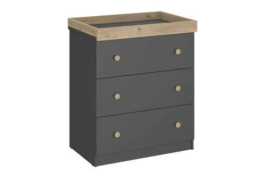 Shefa 888 Kids Changing Dresser Graphite Cremona Oak (2 Boxes)