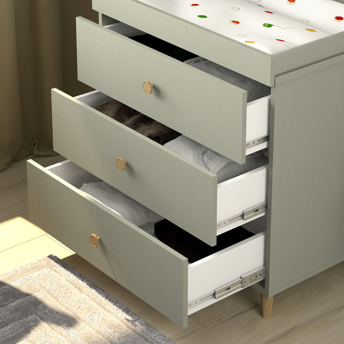 Shefa 890 Kids Changing Dresser Grey (2 Boxes)