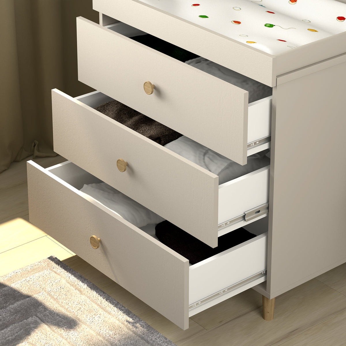 Shefa 890 Kids Changing Dresser Cashmere Beige (2 Boxes)
