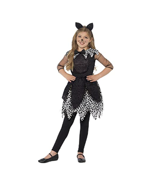 Smiffy's Children's Deluxe Midnight Cat Costume, Dress, Tail & Cat Ear Headband