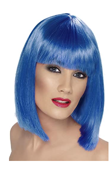 Smiffy's Glam Wig, Short, Blunt with Fringe, Ladies Glamour Wigs Fancy Dress, Adult Dress Up Wigs