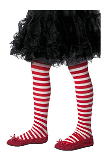 Smiffy's Child's Striped Tights, Red/White, UK 6-12