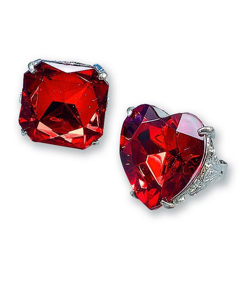 Bristol Novelty Diamond Jumbo Ring Red, one size