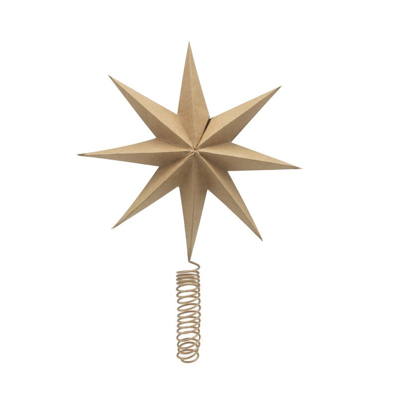Natural Card Star Tree Topper 18cm