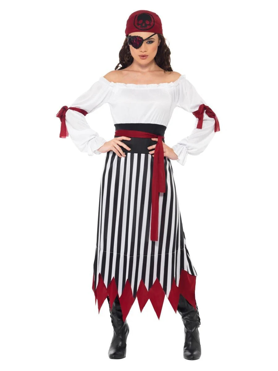 Smiffy's Pirate Lady Costume, Black & White