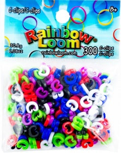 Official Rainbow Loom Multi-colored C-Clips | 300 clips per pack | 2 Packs | 600 Total C-Clips