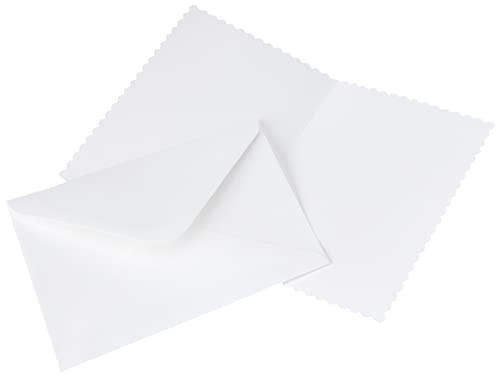 Papermania 5 x 7-inch 300 GSM Scalloped Card Blanks and Envelopes, Pack of 12, White