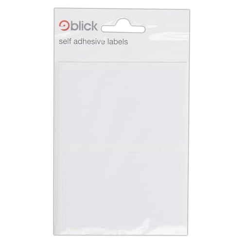 Blick Labels, White, Self Adhesive Stickers, Rectangular, 50mm x 80mm, 14 Labels, for Home, Office, Family, School, Letters, Address