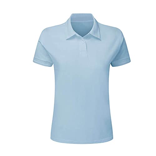 Sg Ladies Short Sleeve Polo Shirts, Sky Blue, Medium. SG59F