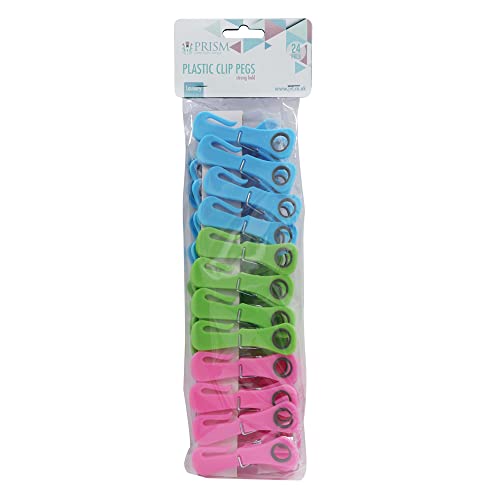 JVL Prism Plastic Clip Pegs with Hooks