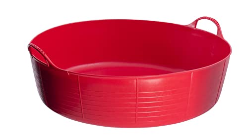 Decco SP35R Tubtrugs 35L Large Shallow Flexible 2-Handled Recycled Tub, Red