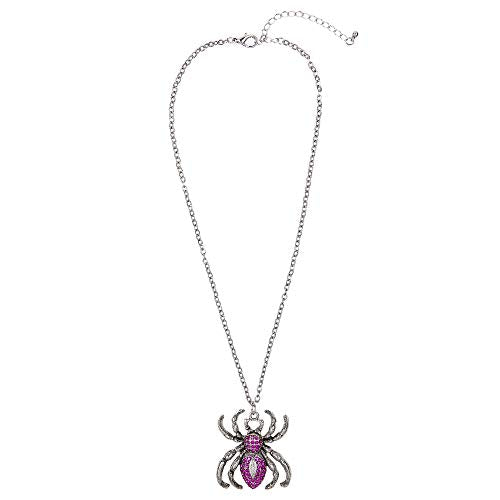 Widmann  Silver Spider Necklace With Purple Strap