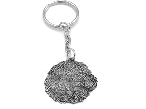 Pewter Bichon Frise Dog Keyring