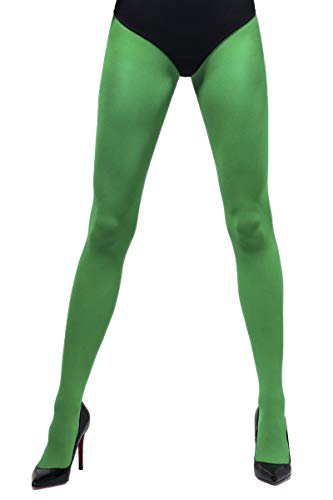 Smiffy's Opaque Tights, Green, One Size