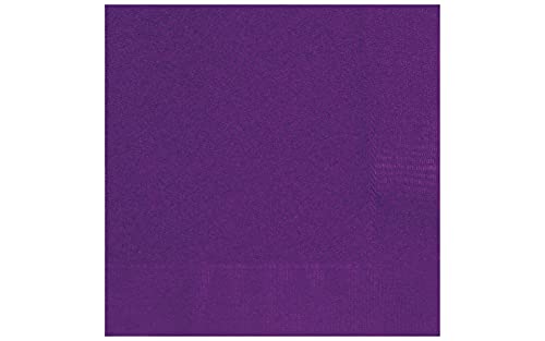 Unique Tableware Solid Luncheon Napkins | Pretty Deep Purple Color Theme | 20ct, Pack of 20