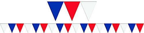 Amscan - Red, White & Blue Plastic Pennant Bunting - 36m