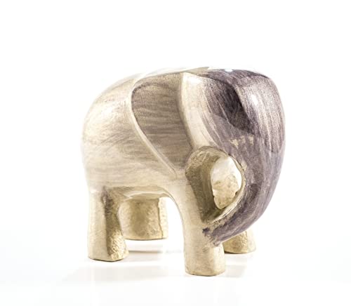 Eco-Friendly Recycled Aluminium Brushed Silver Elephant (Handmade & Fairtrade) Statue Ornament Home Decoration Large 9cm