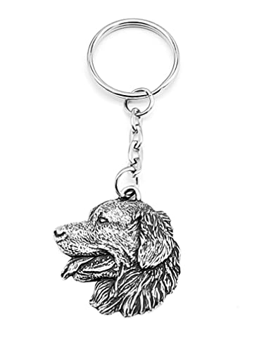 Pewter Golden Retriever Dog Keyring