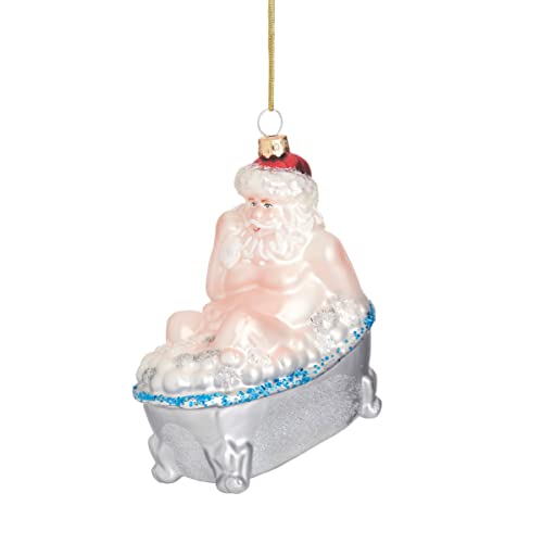 Sass & Belle Santa In Bath Shaped Bauble