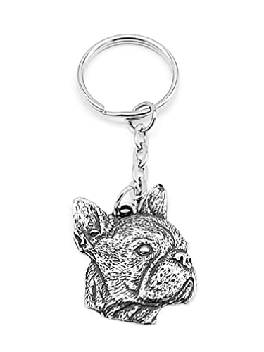 Pewter French Bulldog Dog Keyring