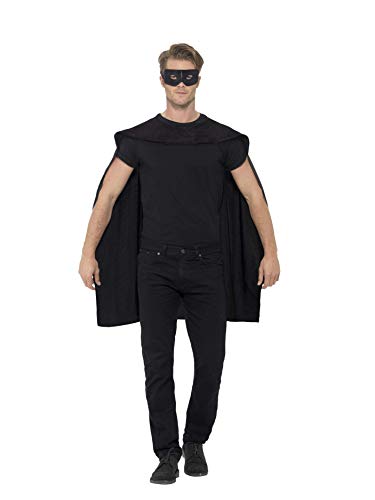 Smiffy's - Unisex Cape, Black, with Eye mask One Size