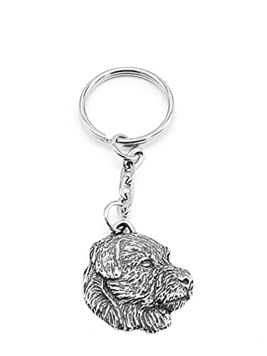 Pewter Border Terrier Dog Keyring