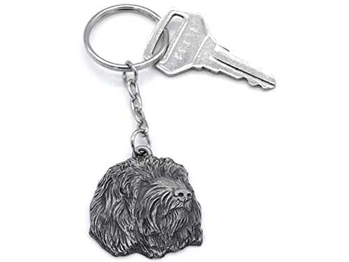 Pewter Labradoodle Dog Keyring