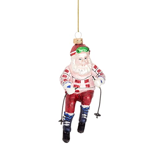 Sass & Belle Skiing Santa Shaped Bauble