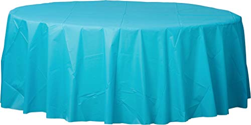 Amscan Caribbean Blue Round Plastic Table cover, 2.13m