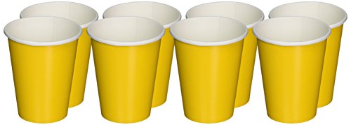 Amscan Yellow Bright Paper Cups 266ml-8 Pcs, 8 Count (Pack of 1)