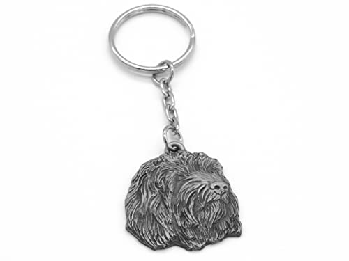 Pewter Labradoodle Dog Keyring