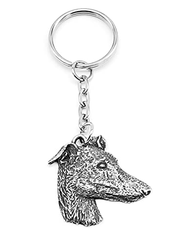 Pewter Greyhound Dog Keyring